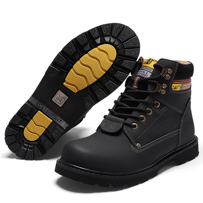 Men's British Style High-top Tooling Short Boots