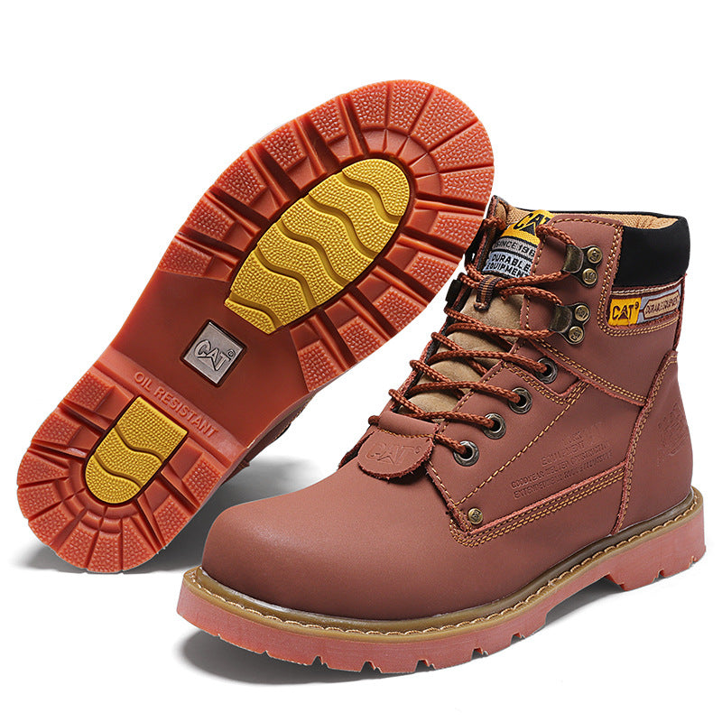 Men's British Style High-top Tooling Short Boots