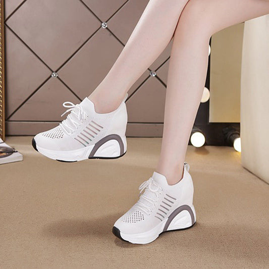 Net Increase Small White Shoes, Breathable Thick-soled Small Size Sports Casual Single Shoes Women
