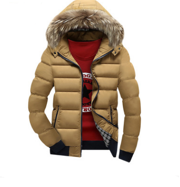 Men's cotton coat autumn and winter cotton jacket youth leisure padded cotton clothes detachable cap