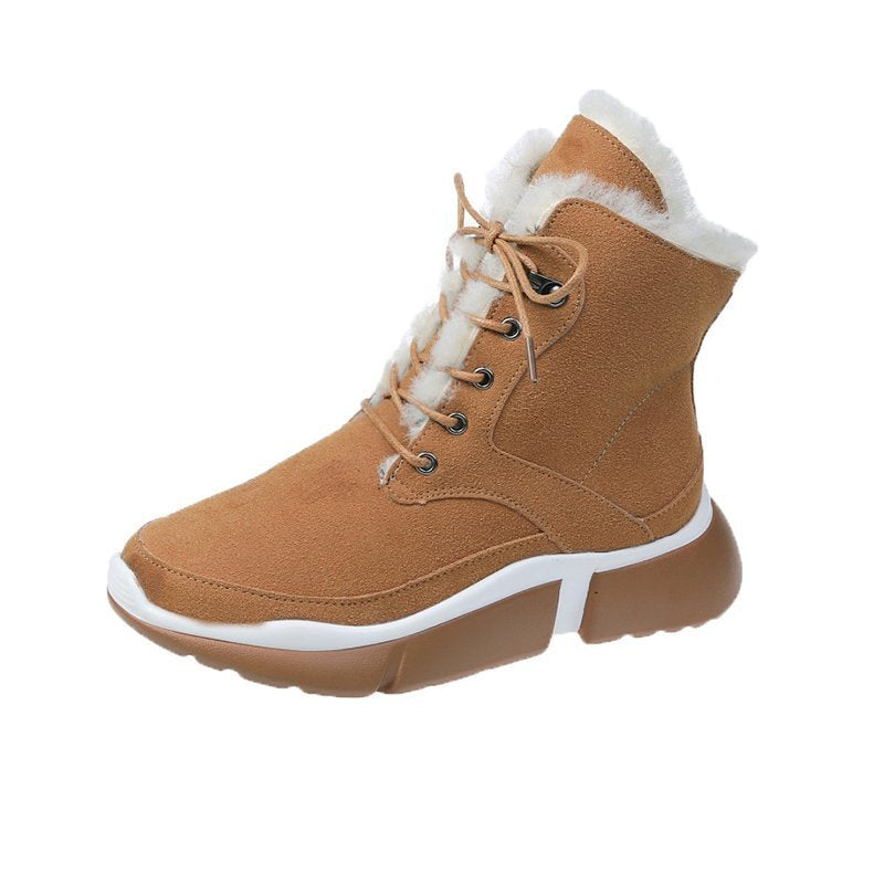 Plush padded short-tube cotton boots