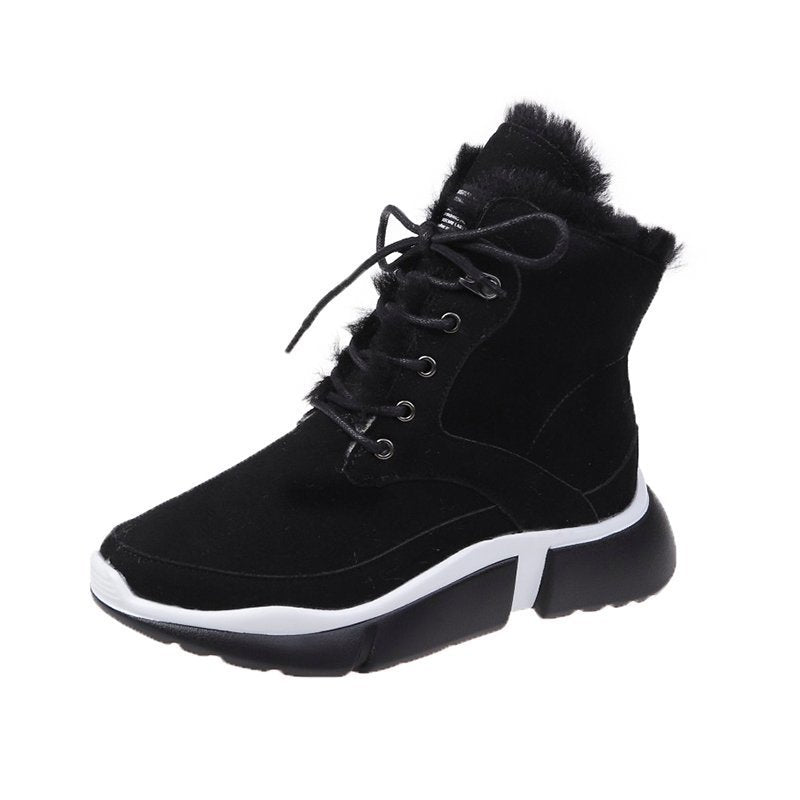 Plush padded short-tube cotton boots