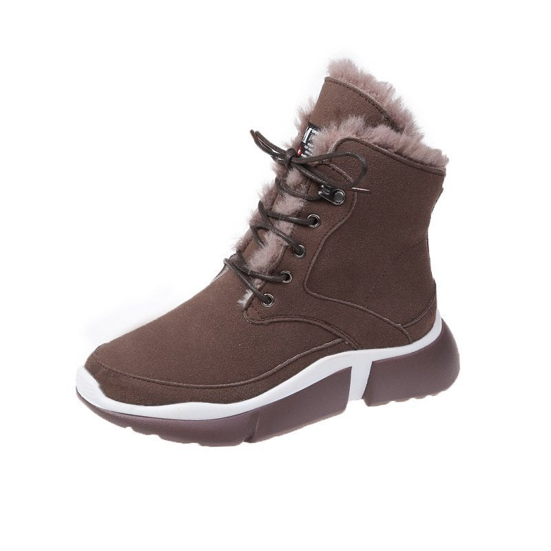 Plush padded short-tube cotton boots