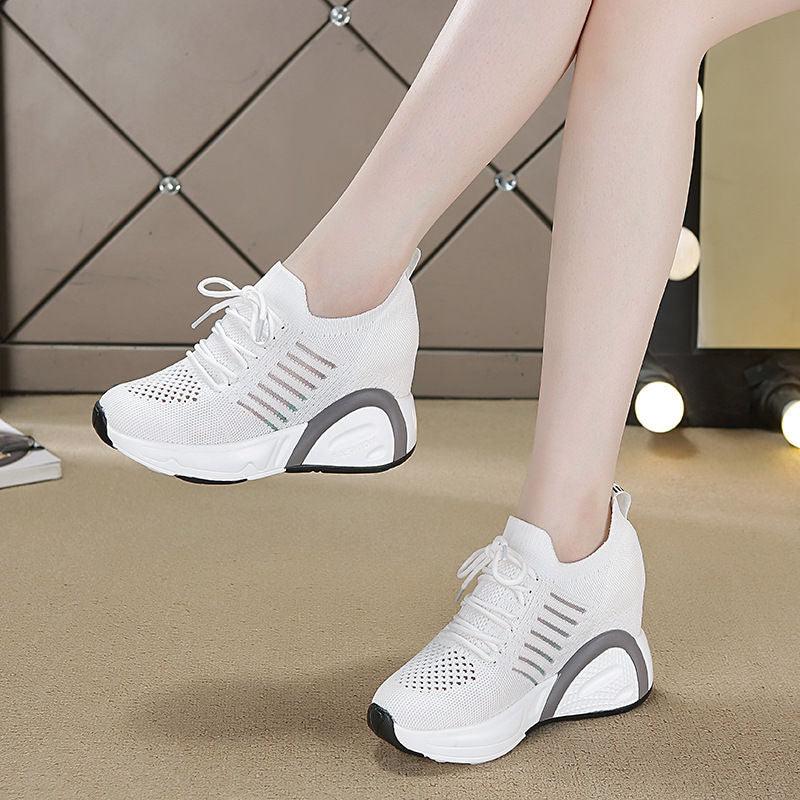 Net Increase Small White Shoes, Breathable Thick-soled Small Size Sports Casual Single Shoes Women