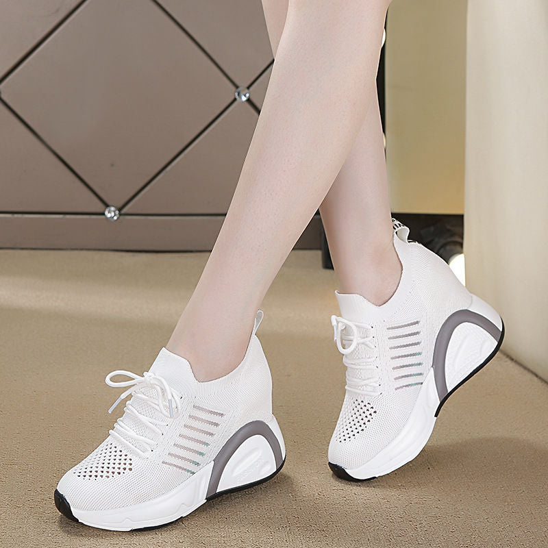 Net Increase Small White Shoes, Breathable Thick-soled Small Size Sports Casual Single Shoes Women