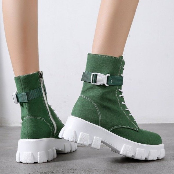 British Fashion Ins Net Red Low-top Canvas Short Boots